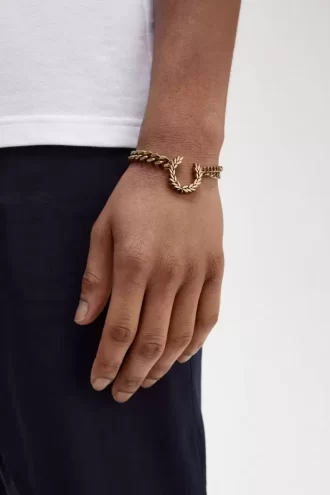 Bracelet double chaîne couronne de laurier bijoux pour femme