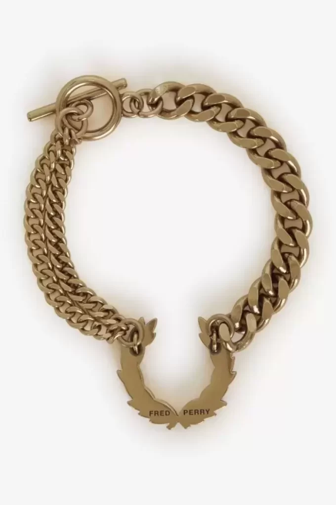 Bracelet double chaîne couronne de laurier bijoux pour femme