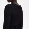 Cardigan cache-cœur en maille ajourée pour femme