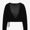 Cardigan cache-cœur en maille ajourée pour femme