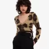 Cardigan cache-cœur léopard pour femme
