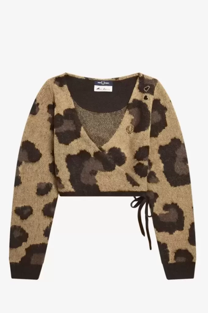 Cardigan cache-cœur léopard pour femme