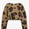 Cardigan cache-cœur léopard pour femme