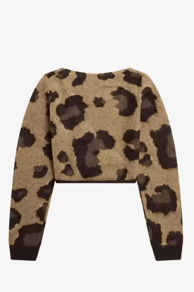 Cardigan cache-cœur léopard pour femme