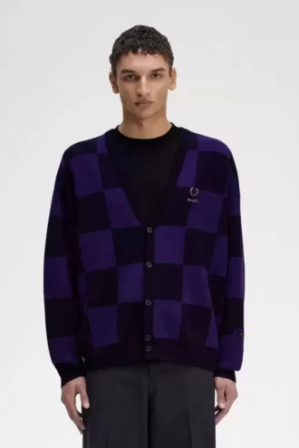 Cardigan à damier pour homme