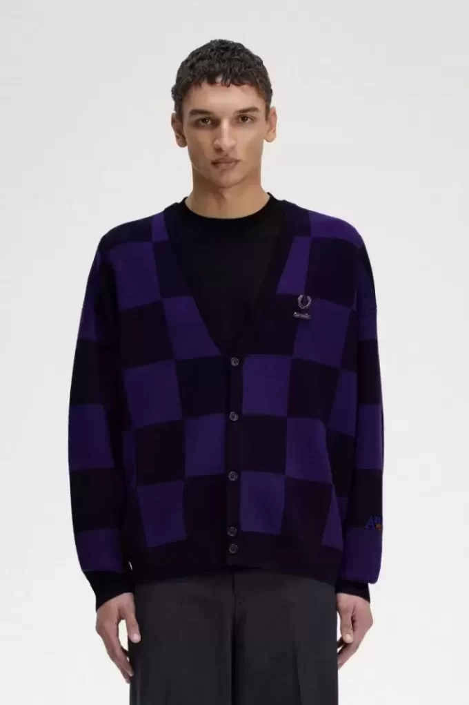 Cardigan à damier pour homme
