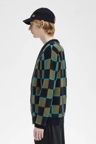 Cardigan à damier pour homme