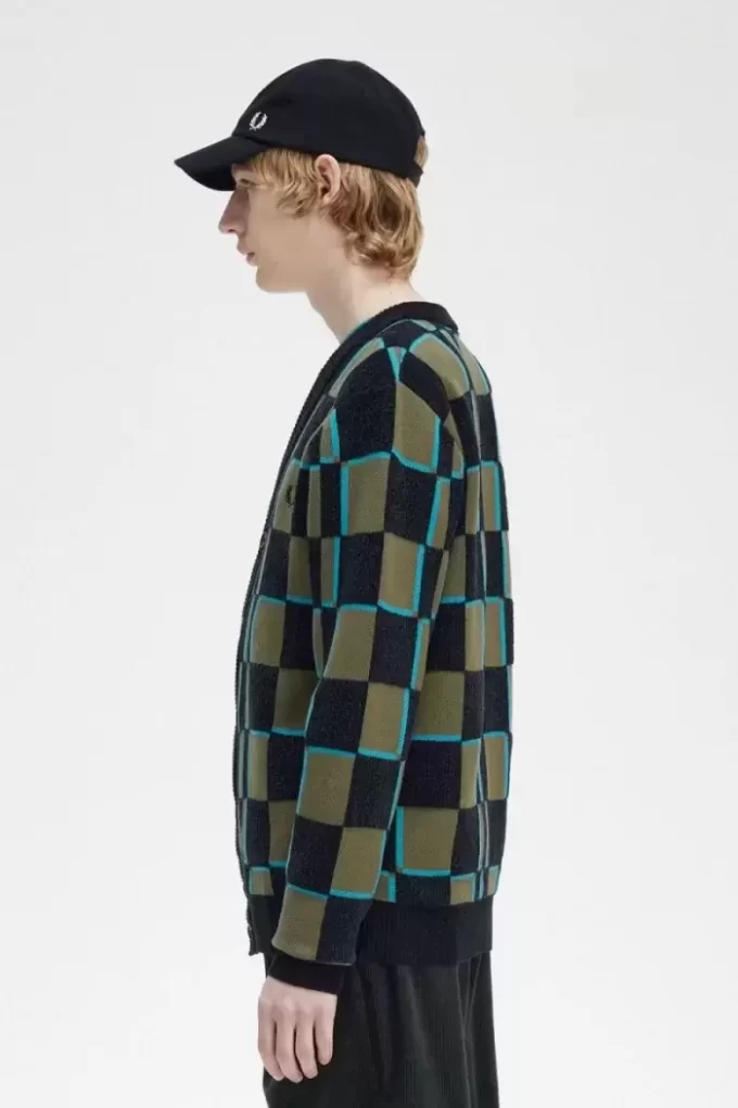 Cardigan à damier pour homme
