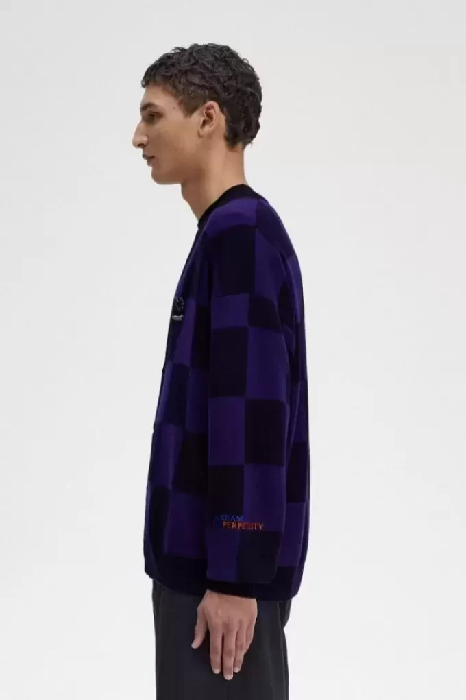 Cardigan à damier pour homme