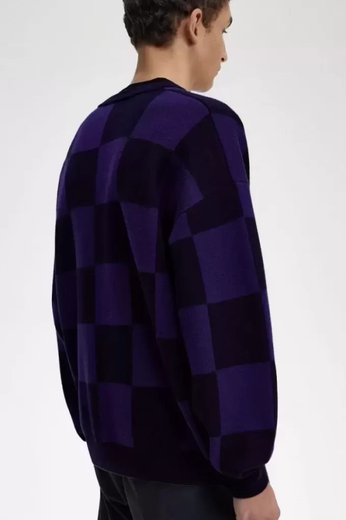 Cardigan à damier pour homme