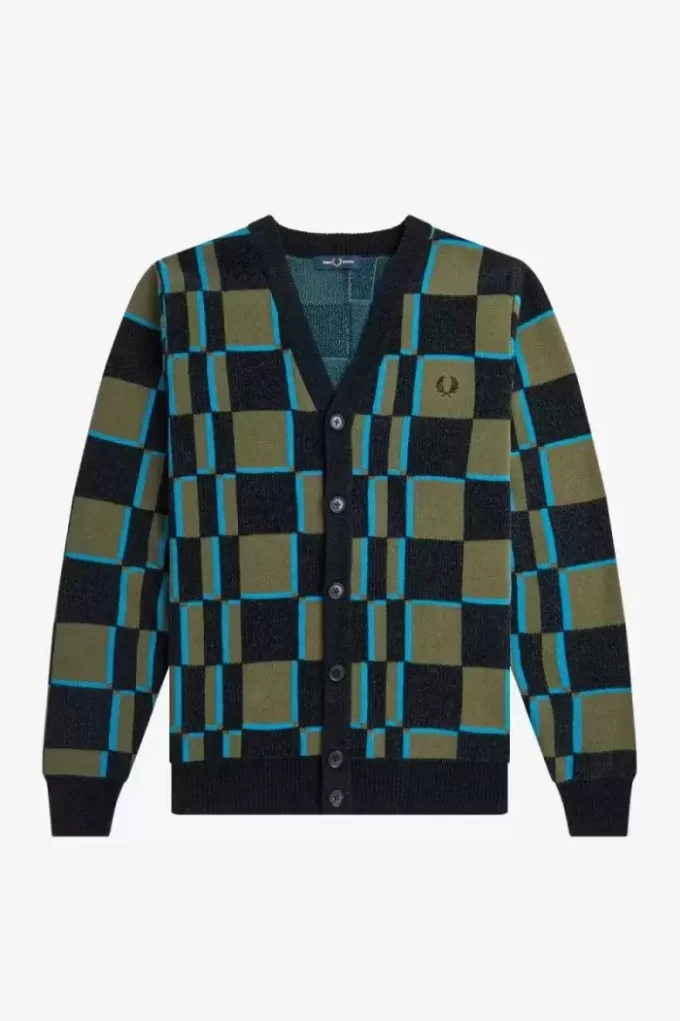 Cardigan à damier pour homme