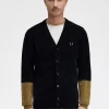 Cardigan en chenille à blocs de couleurs pour homme