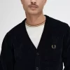 Cardigan en chenille à blocs de couleurs pour homme