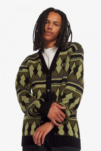 Cardigan en tricot jacquard épais