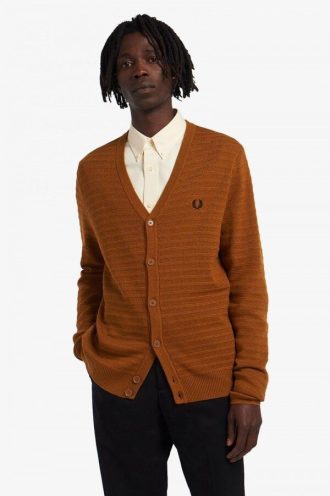 Cardigan en tricot texturé à chevrons