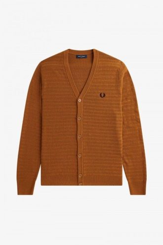 Cardigan en tricot texturé à chevrons
