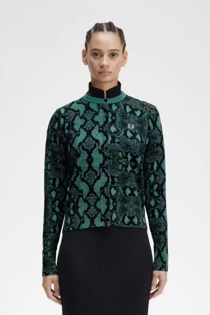 Cardigan femme à imprimé serpent