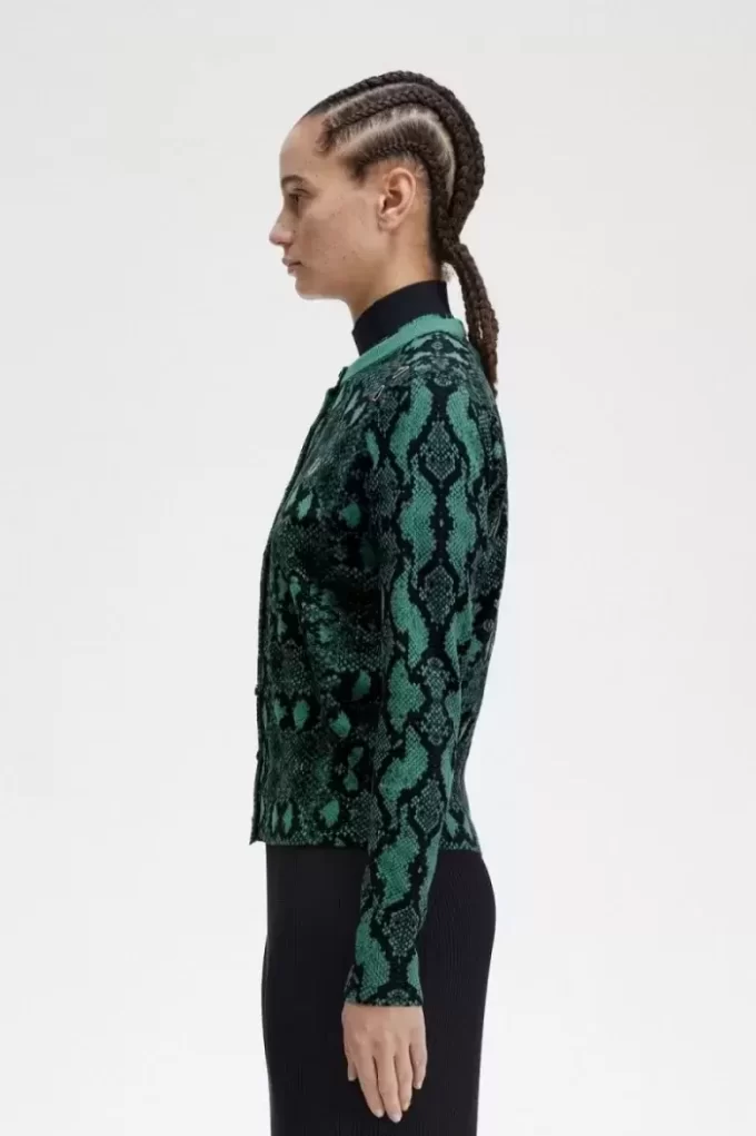 Cardigan femme à imprimé serpent