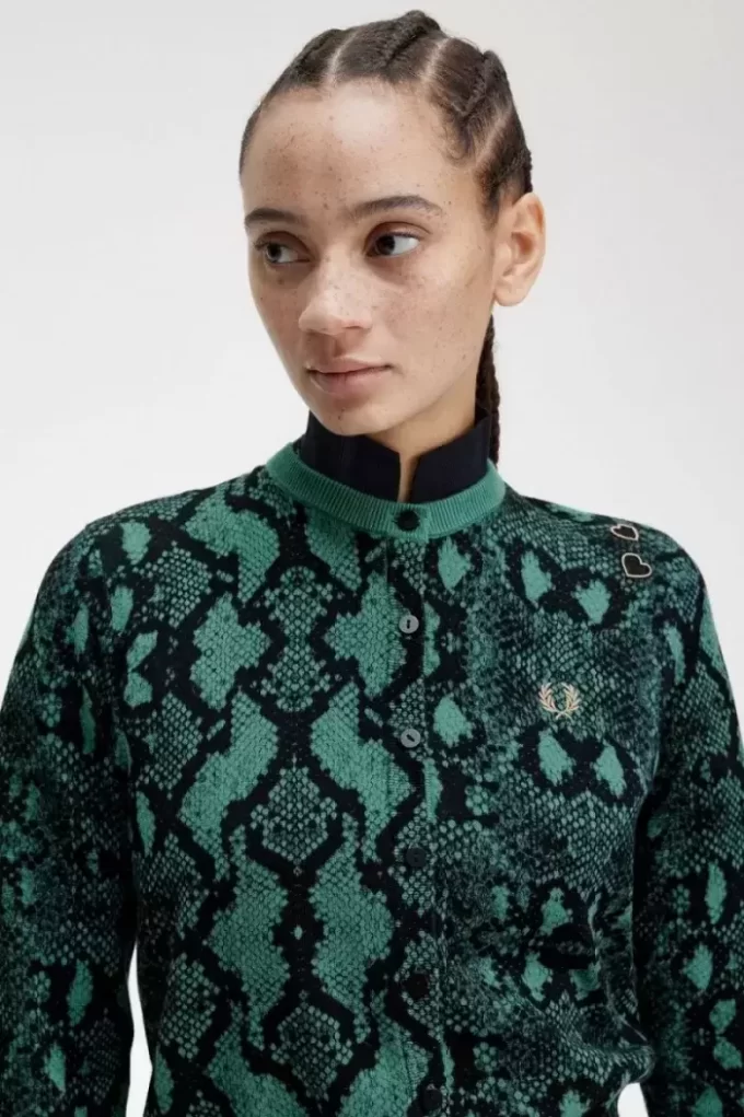 Cardigan femme à imprimé serpent