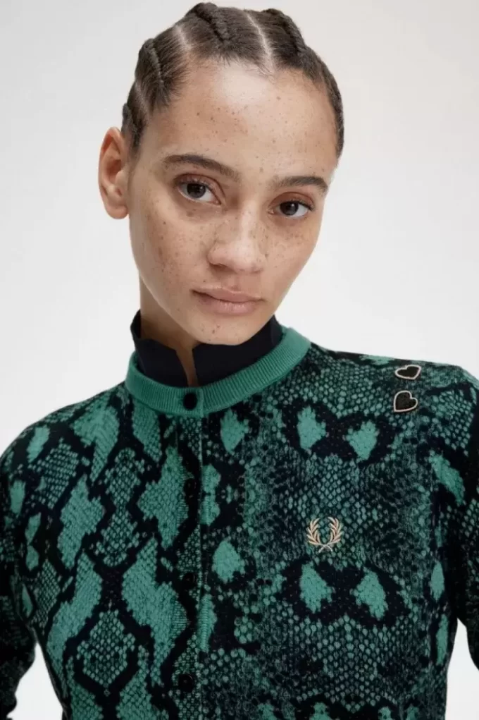 Cardigan femme à imprimé serpent