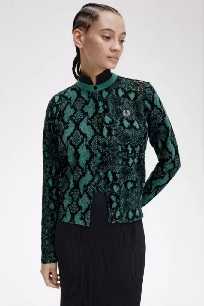 Cardigan femme à imprimé serpent