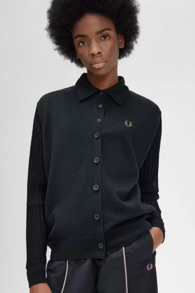 Cardigan à manches transparentes pour femme