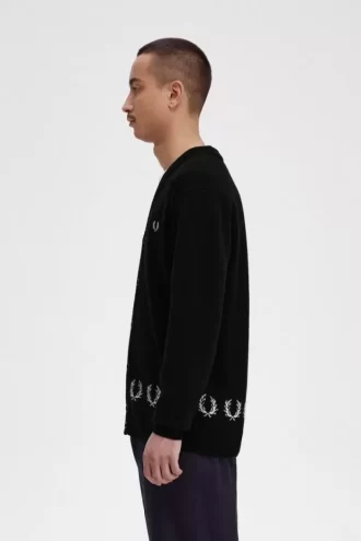 Cardigan pour homme avec bordure en couronne de laurier