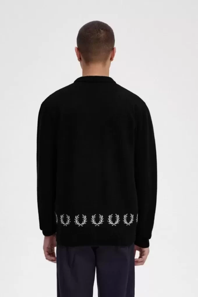 Cardigan pour homme avec bordure en couronne de laurier