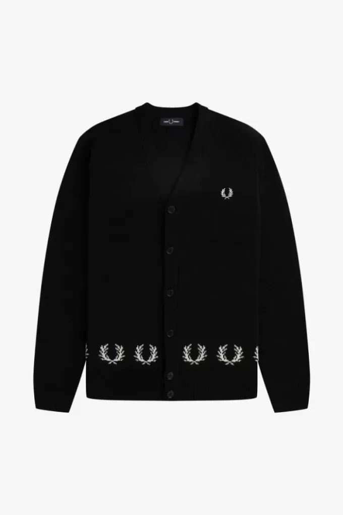 Cardigan pour homme avec bordure en couronne de laurier