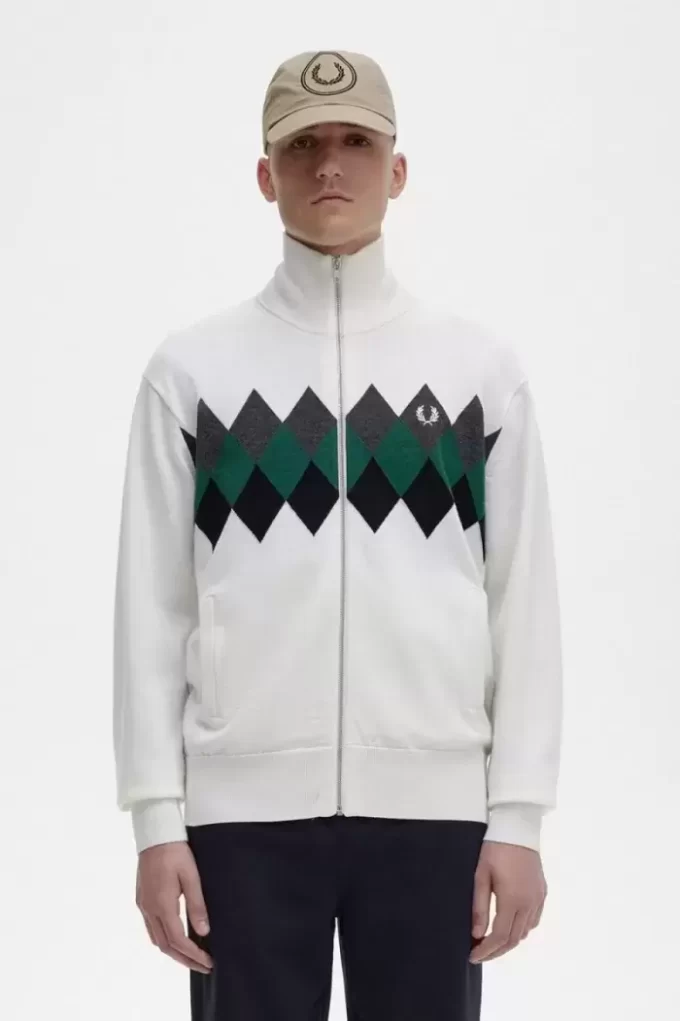 Cardigan pour hommes en diamant intarsia