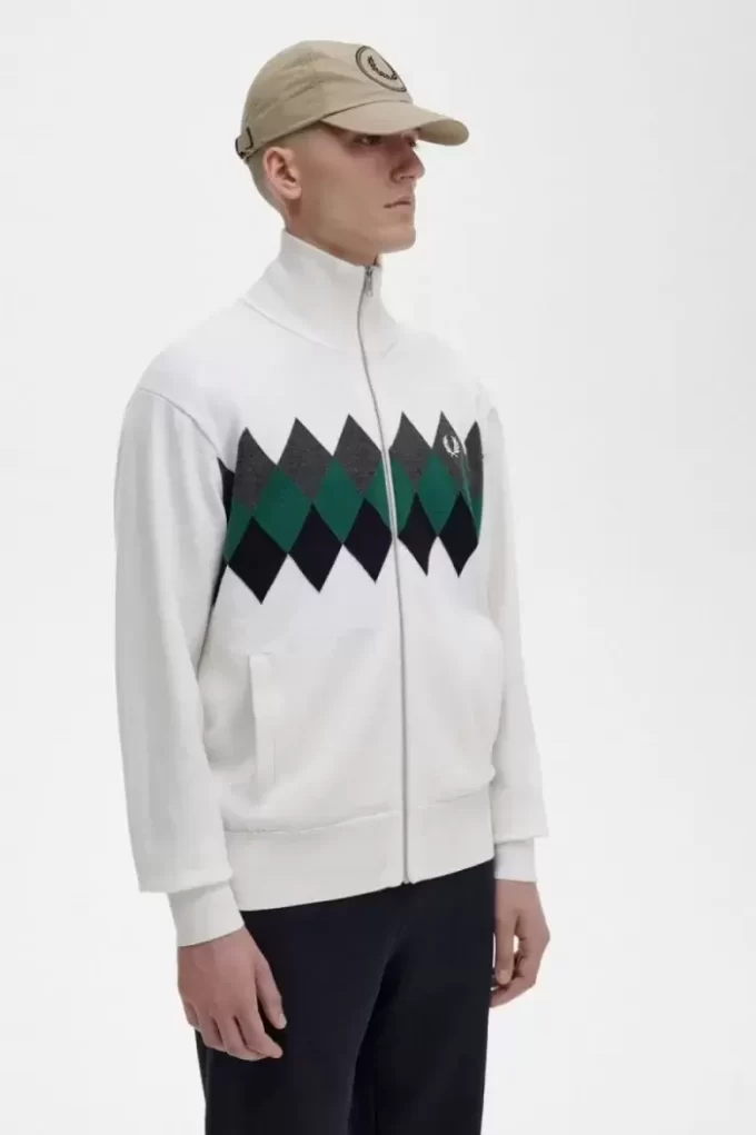 Cardigan pour hommes en diamant intarsia