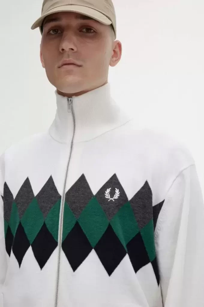 Cardigan pour hommes en diamant intarsia