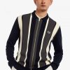 Cardigan rayé zippé en maille