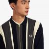 Cardigan rayé zippé en maille