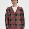 Cardigan tartan à motif Glitch pour homme
