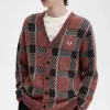 Cardigan tartan à motif Glitch pour homme