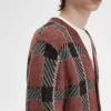 Cardigan tartan à motif Glitch pour homme