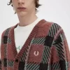 Cardigan tartan à motif Glitch pour homme