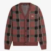 Cardigan tartan à motif Glitch pour homme