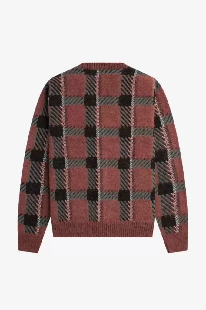 Cardigan tartan à motif Glitch pour homme