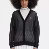Cardigan transparent à col en V pour femme