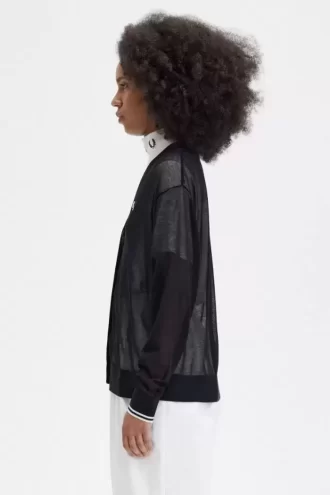 Cardigan transparent à col en V pour femme