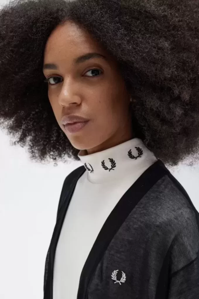 Cardigan transparent à col en V pour femme
