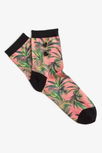 Chaussettes pour femmes à imprimé palmier