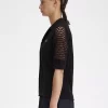 Chemise boutonnée en maille ajourée pour femme