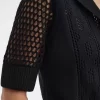 Chemise boutonnée en maille ajourée pour femme