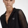 Chemise boutonnée en maille ajourée pour femme