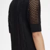 Chemise boutonnée en maille ajourée pour femme