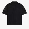 Chemise boutonnée en maille ajourée pour femme