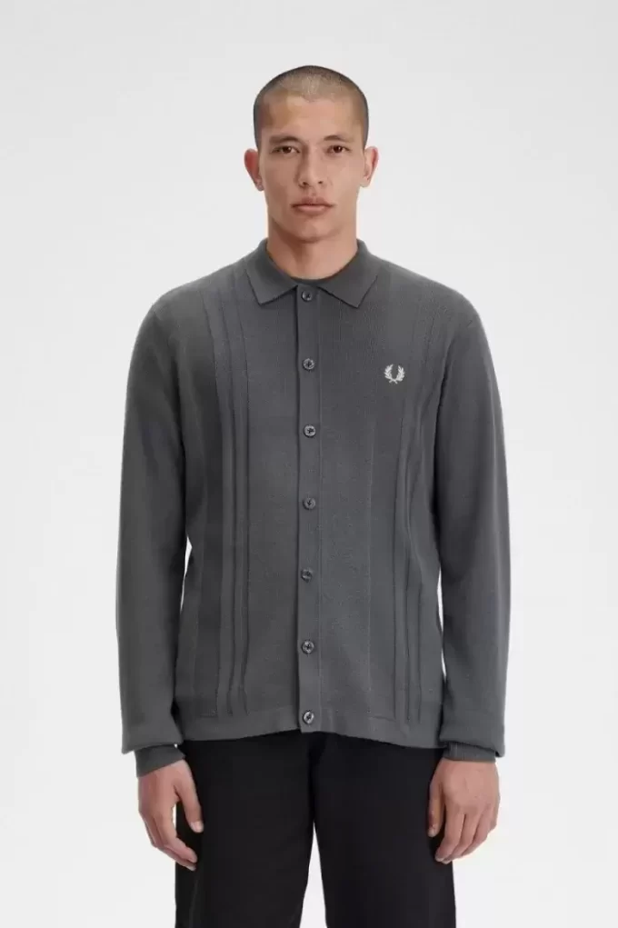 Chemise boutonnée en tricot pour homme